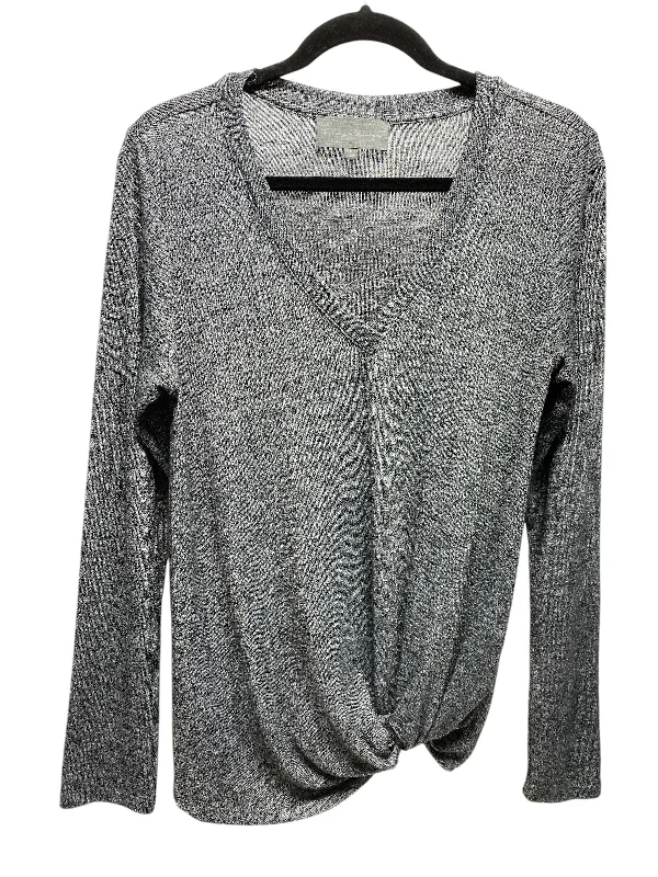 Women's Blouse with Sweetheart CollarTop Long Sleeve By Sunday In Brooklyn In Grey, Size: S