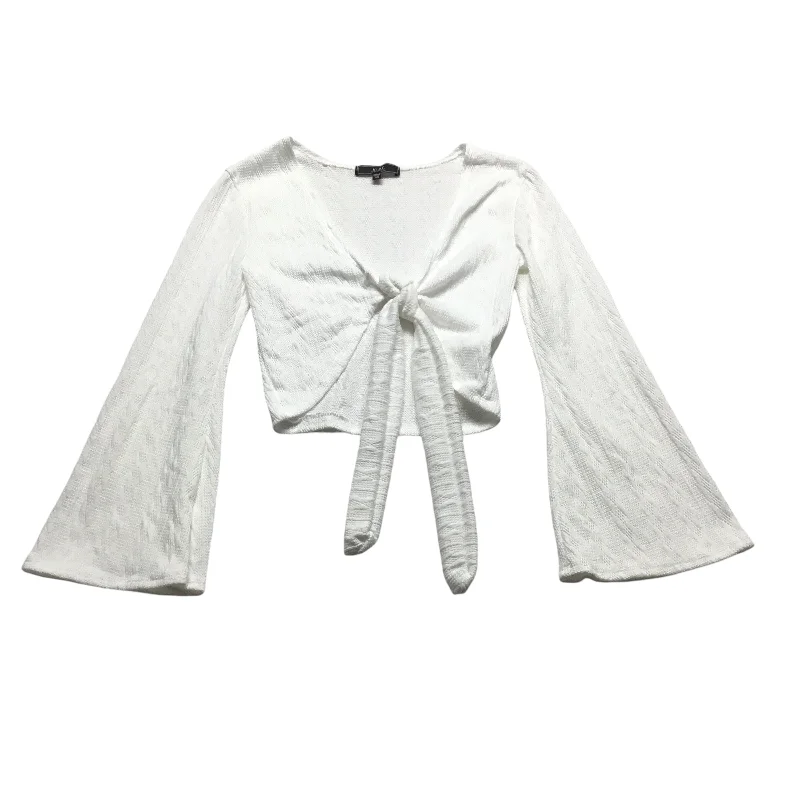 Women's Blouse with Narrow CollarTop Long Sleeve By Vibe In White, Size: Xs