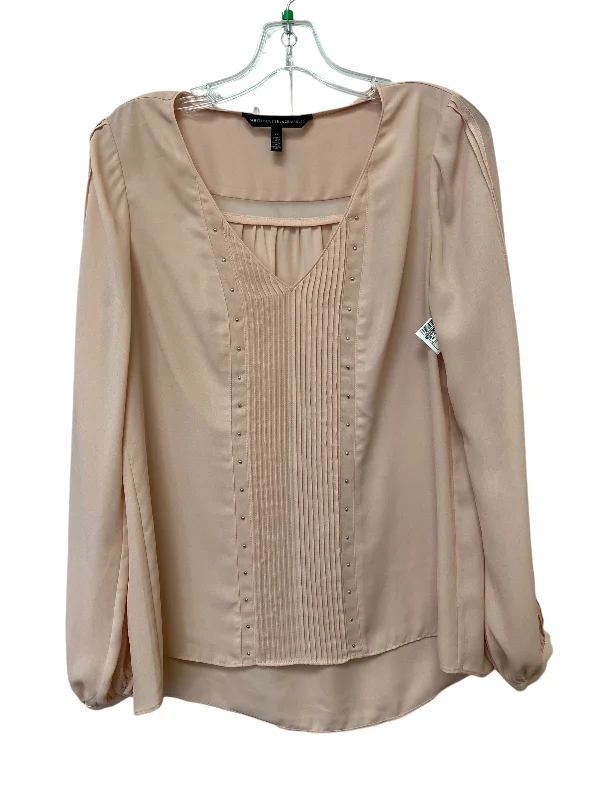 Women's Blouse with Keyhole CollarTop Long Sleeve By White House Black Market In Pink, Size: 6