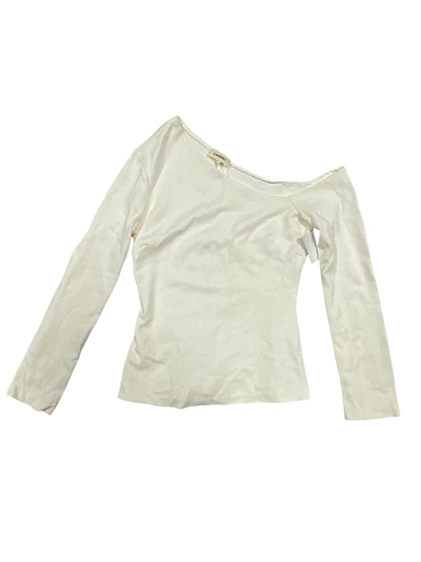 Women's Blouse with Shirt CollarTop Long Sleeve Designer By L Agence In Ivory, Size: S