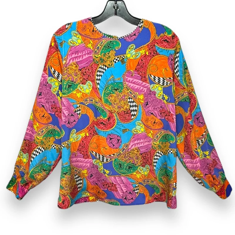 Women's Cotton BlouseTop Long Sleeve Unbranded In Multi-colored, Size: M