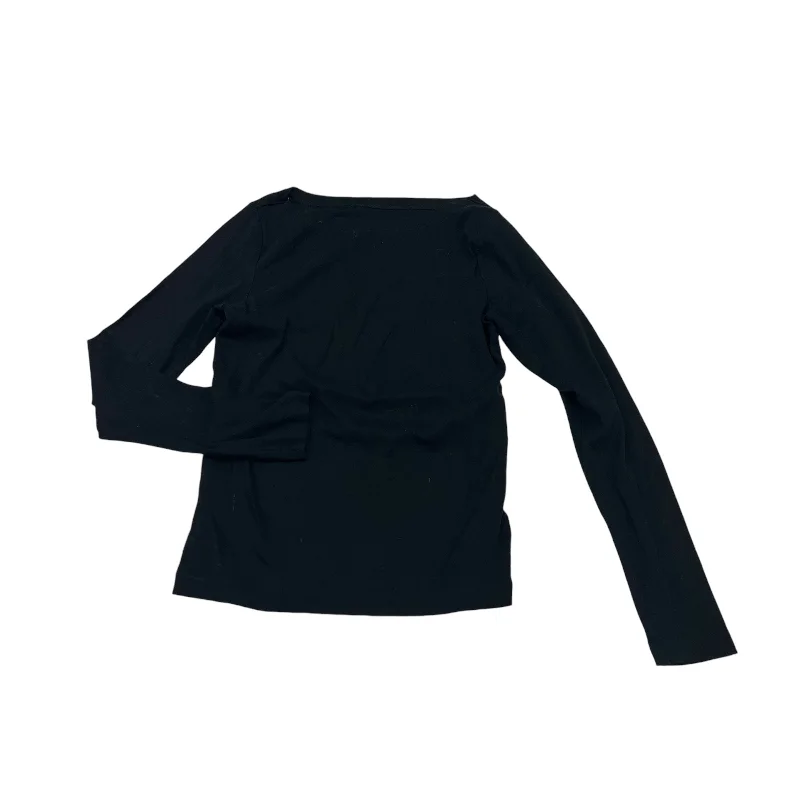 Women's Blouse with Wide CollarTOP LS BASIC By GAP In BLACK, Size:M