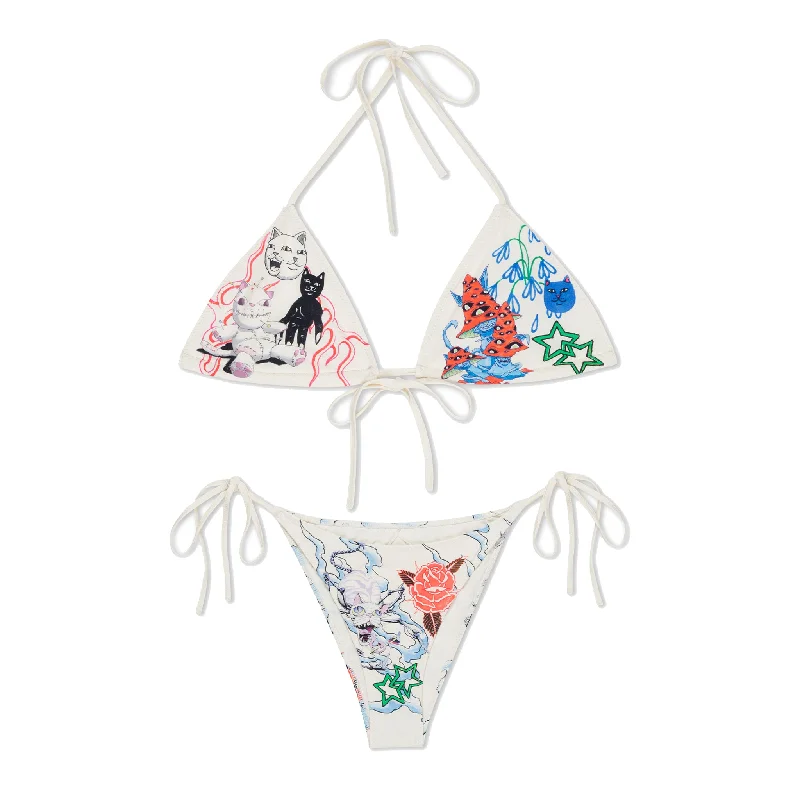 Women's Blouse with Sweetheart CollarTravis Bikini (Off White)