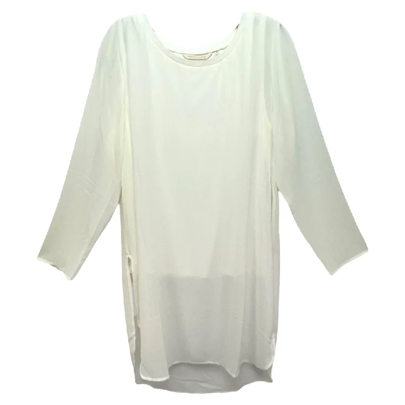 Women's Blouse with V-Shaped CollarRelaxed Elegance Tunic Blouse By Soft Surroundings In Cream, Size: M